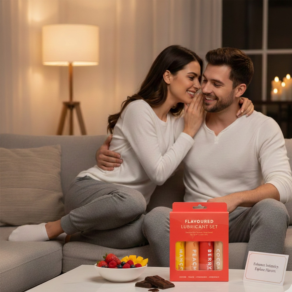 Set 4 lubrifianți aromați (mango, piersică, căpșuni, ciocolată), Loving Joy - imagine 7