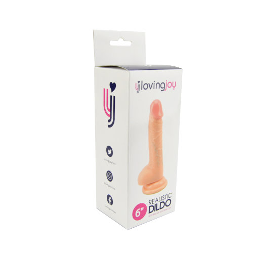 Dildo realist cu testicule și ventuză, 15cm, Loving Joy - imagine 8