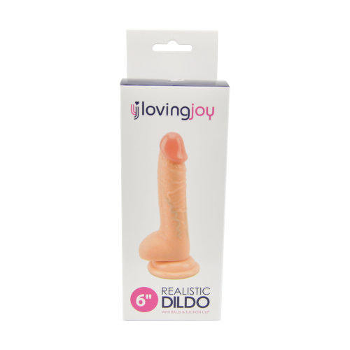 Dildo realist cu testicule și ventuză, 15cm, Loving Joy - imagine 6