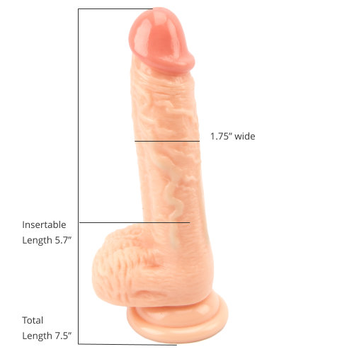 Dildo realist cu testicule și ventuză, 19cm, Loving Joy - imagine 5