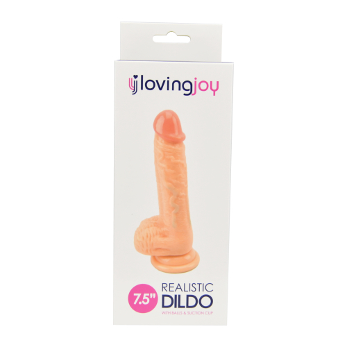Dildo realist cu testicule și ventuză, 19cm, Loving Joy - imagine 6