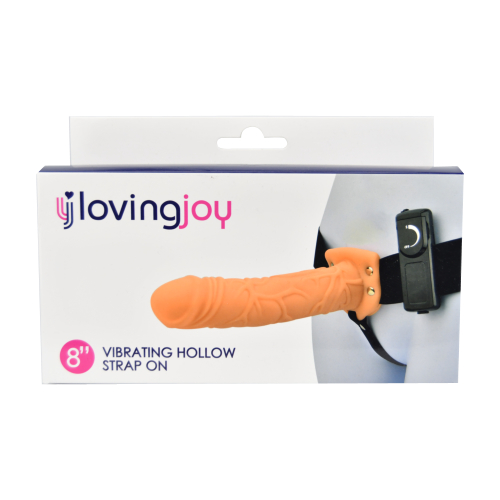 Strap-on gol pe interior cu vibrație, 20,5cm, Loving Joy - imagine 4