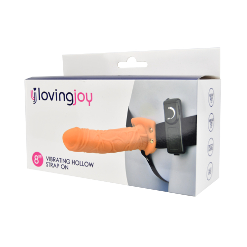 Strap-on gol pe interior cu vibrație, 20,5cm, Loving Joy - imagine 5