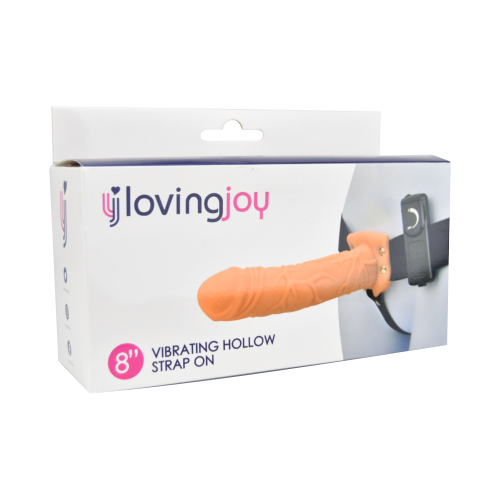 Strap-on gol pe interior cu vibrație, 20,5cm, Loving Joy - imagine 6
