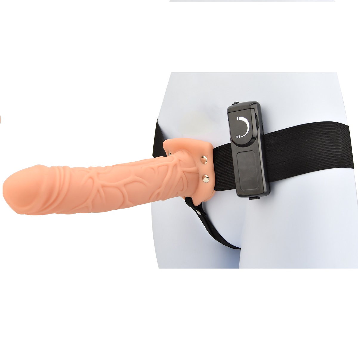 Strap-on gol pe interior cu vibrație, 20,5cm, Loving Joy