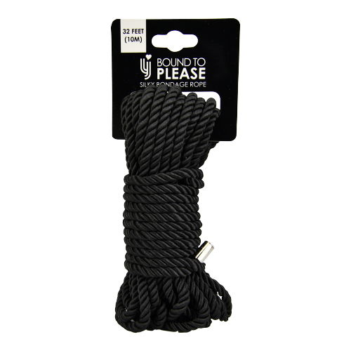 Frânghie bondage mătăsoasă, 10m, neagră, Bound to Please - imagine 3