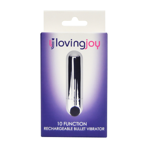 Vibrator bullet reîncărcabil argintiu, 10 funcții, Loving Joy - imagine 2