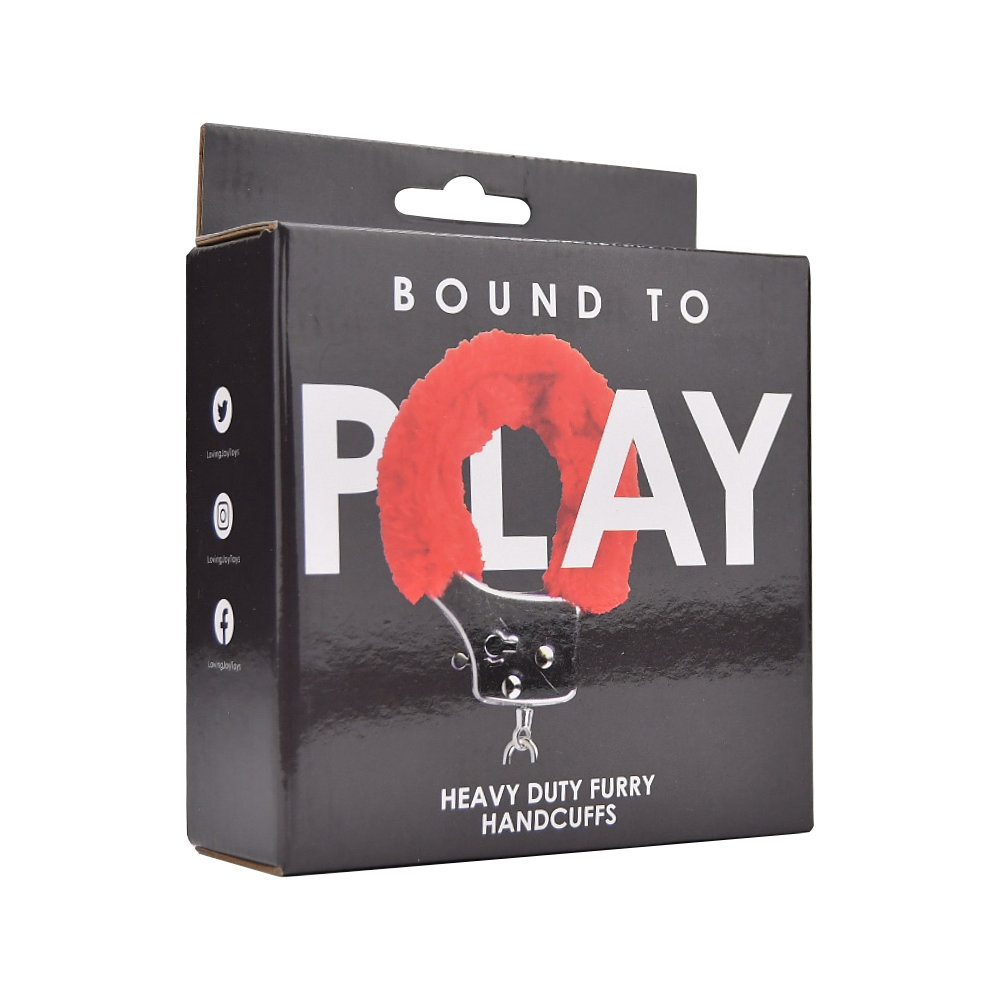 Cătușe pufoase heavy-duty roșii Bound to Play - imagine 8