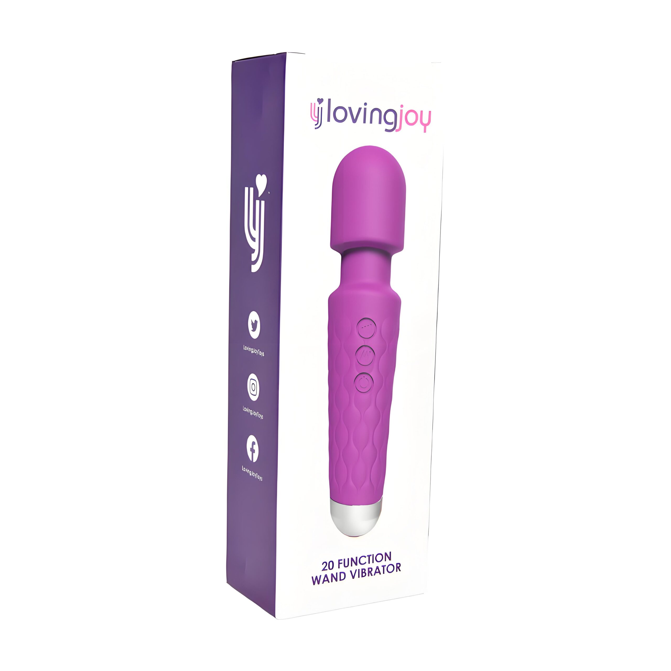 Vibrator wand cu 20 funcții, mov, Loving Joy - imagine 5