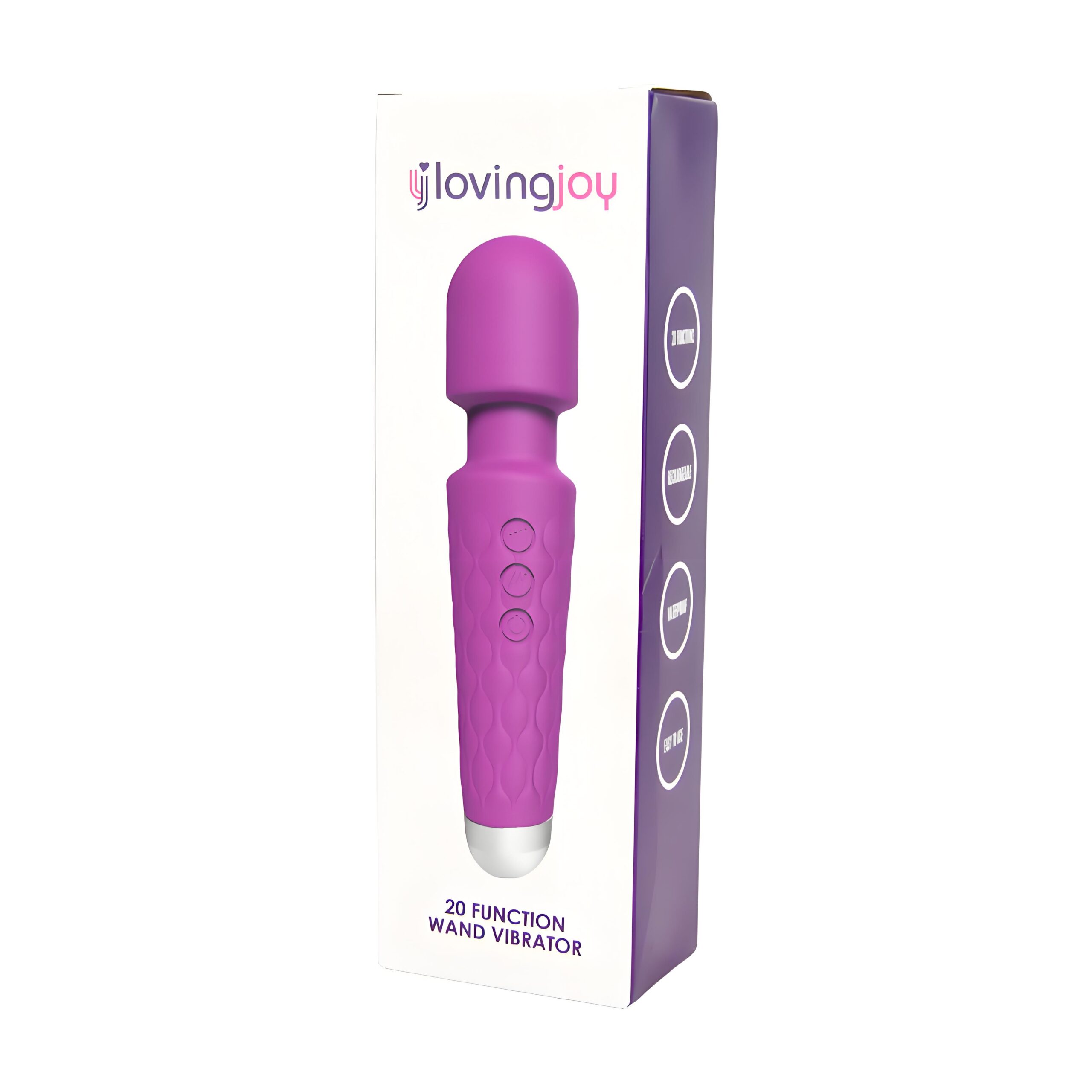 Vibrator wand cu 20 funcții, mov, Loving Joy - imagine 6