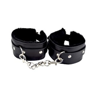 Manșete pufoase din plush negru Bound to Please