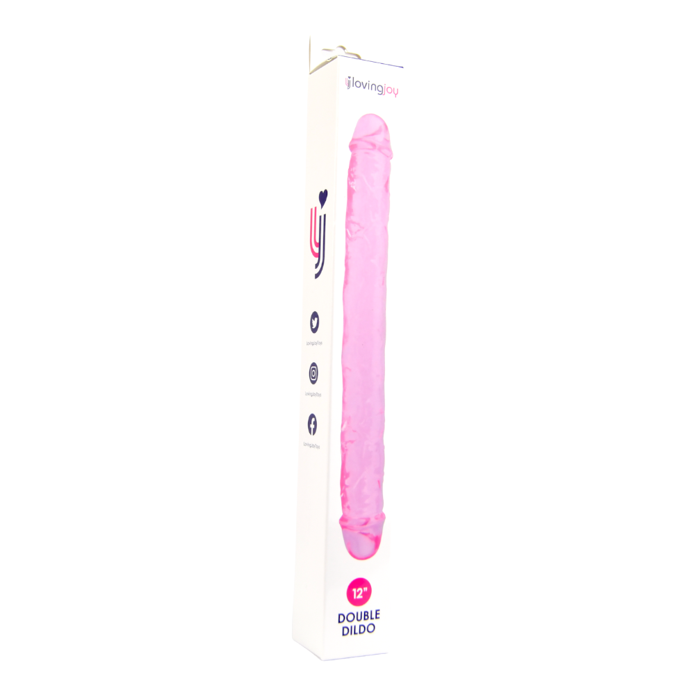 Dildo dublu, 30cm, roz, Loving Joy - imagine 8
