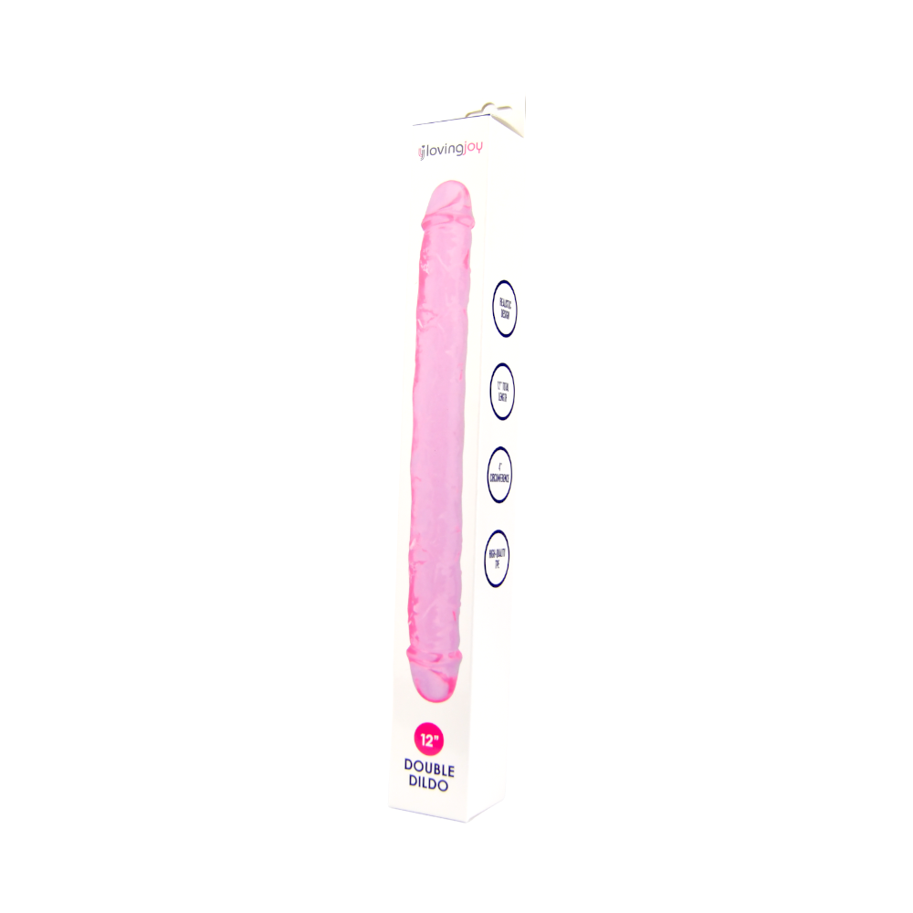 Dildo dublu, 30cm, roz, Loving Joy - imagine 9