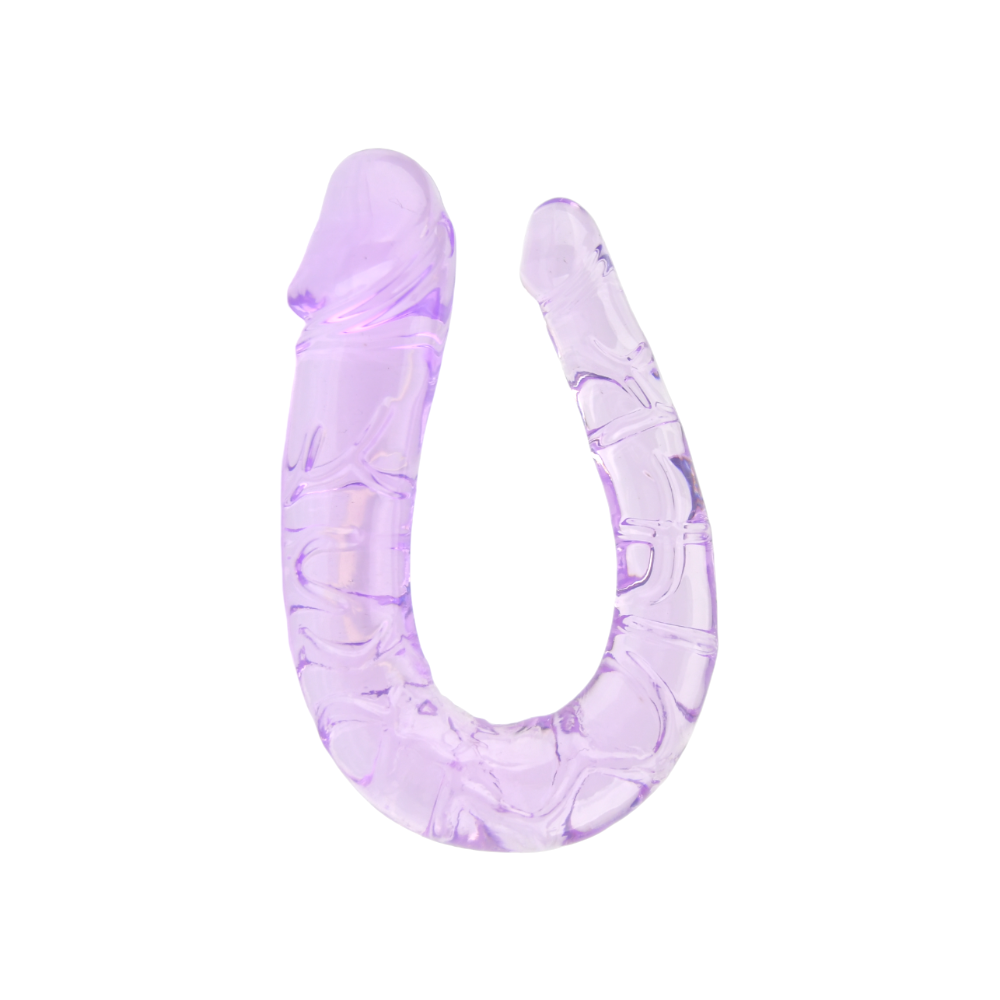 Mini dildo dublu, 28cm, mov, Loving Joy