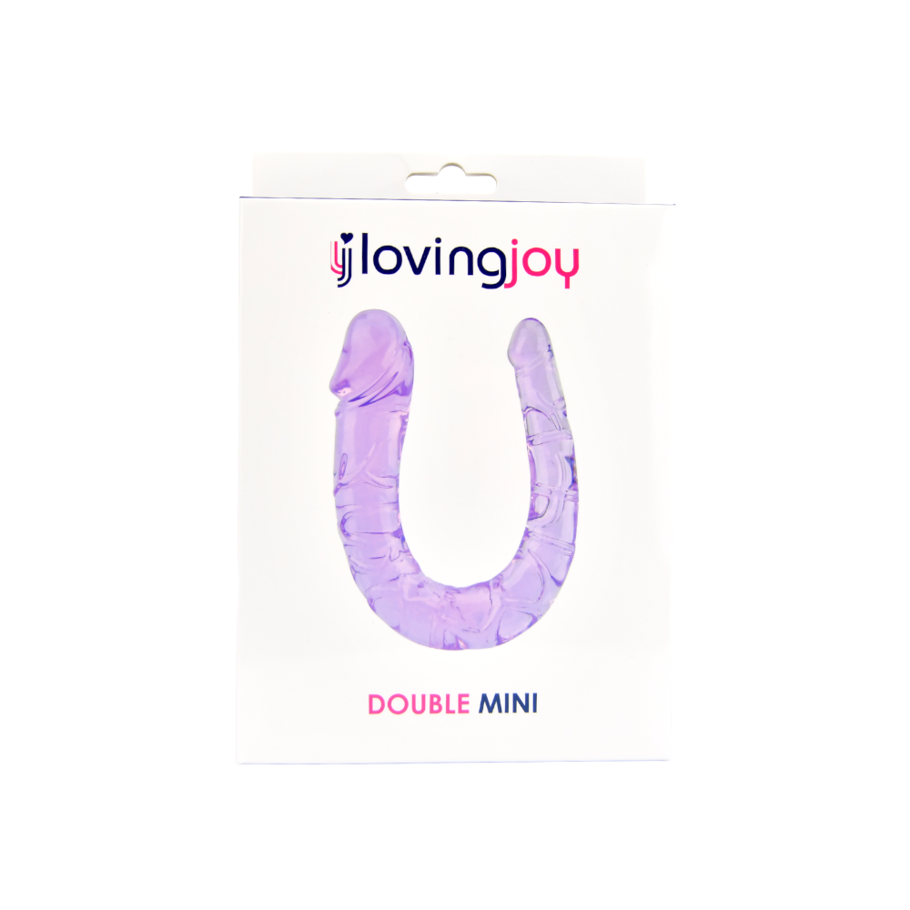 Mini dildo dublu, 28cm, mov, Loving Joy - imagine 3