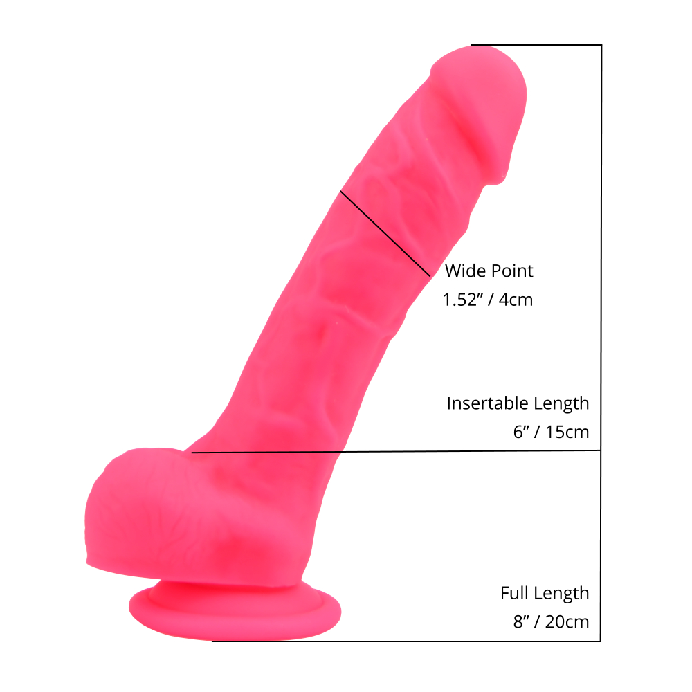 Dildo realist cu ventuză și testicule, 21cm, roz, Loving Joy - imagine 5