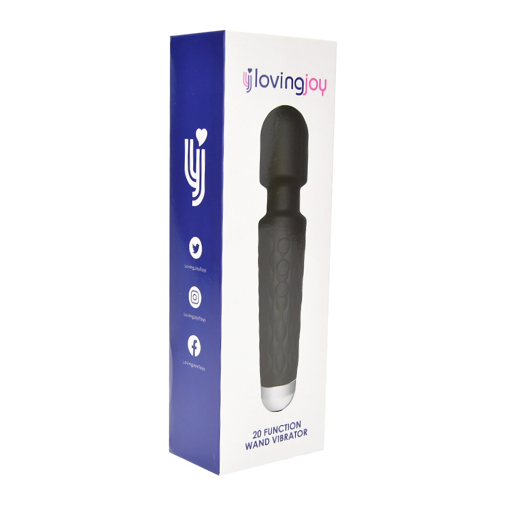 Vibrator wand cu 20 funcții, negru, Loving Joy - imagine 6