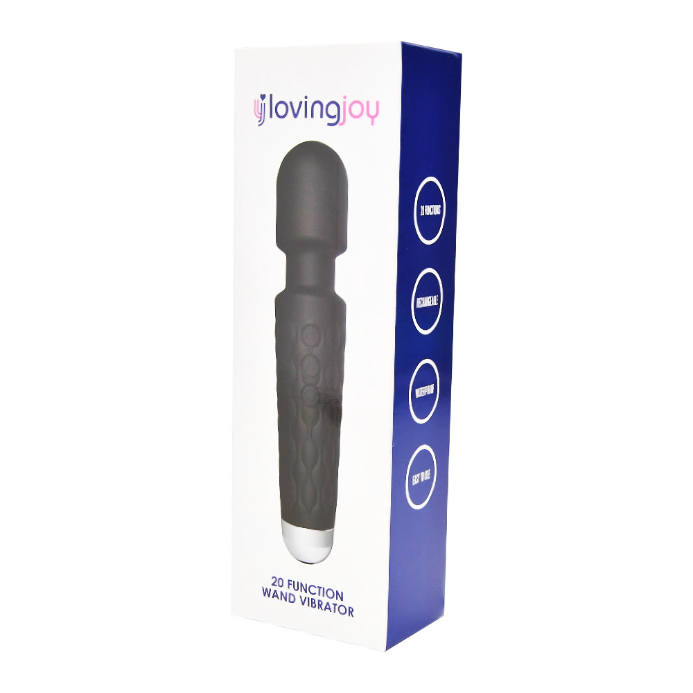 Vibrator wand cu 20 funcții, negru, Loving Joy - imagine 5