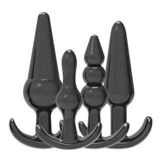 Kit de antrenament plug anal, negru, Loving Joy