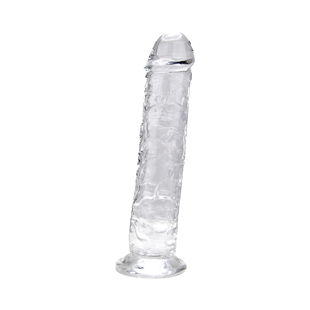 Dildo transparent cu ventuză, 20cm, Loving Joy - imagine 2