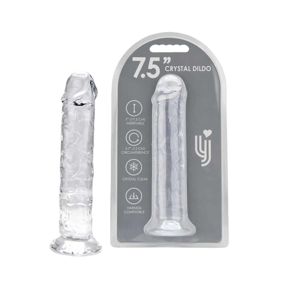 Dildo transparent cu ventuză, 20cm, Loving Joy - imagine 5