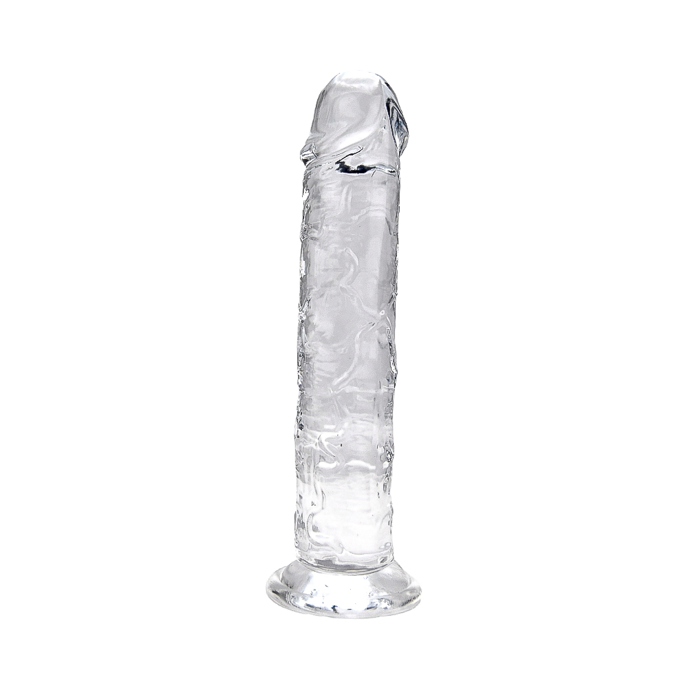 Dildo transparent cu ventuză, 20cm, Loving Joy - imagine 3
