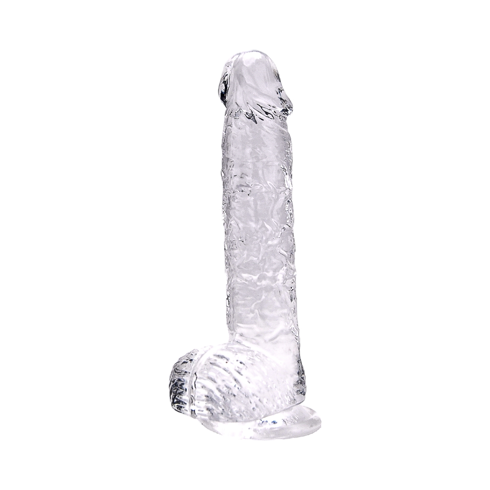 Dildo transparent cu testicule, 24cm, Loving Joy - imagine 2