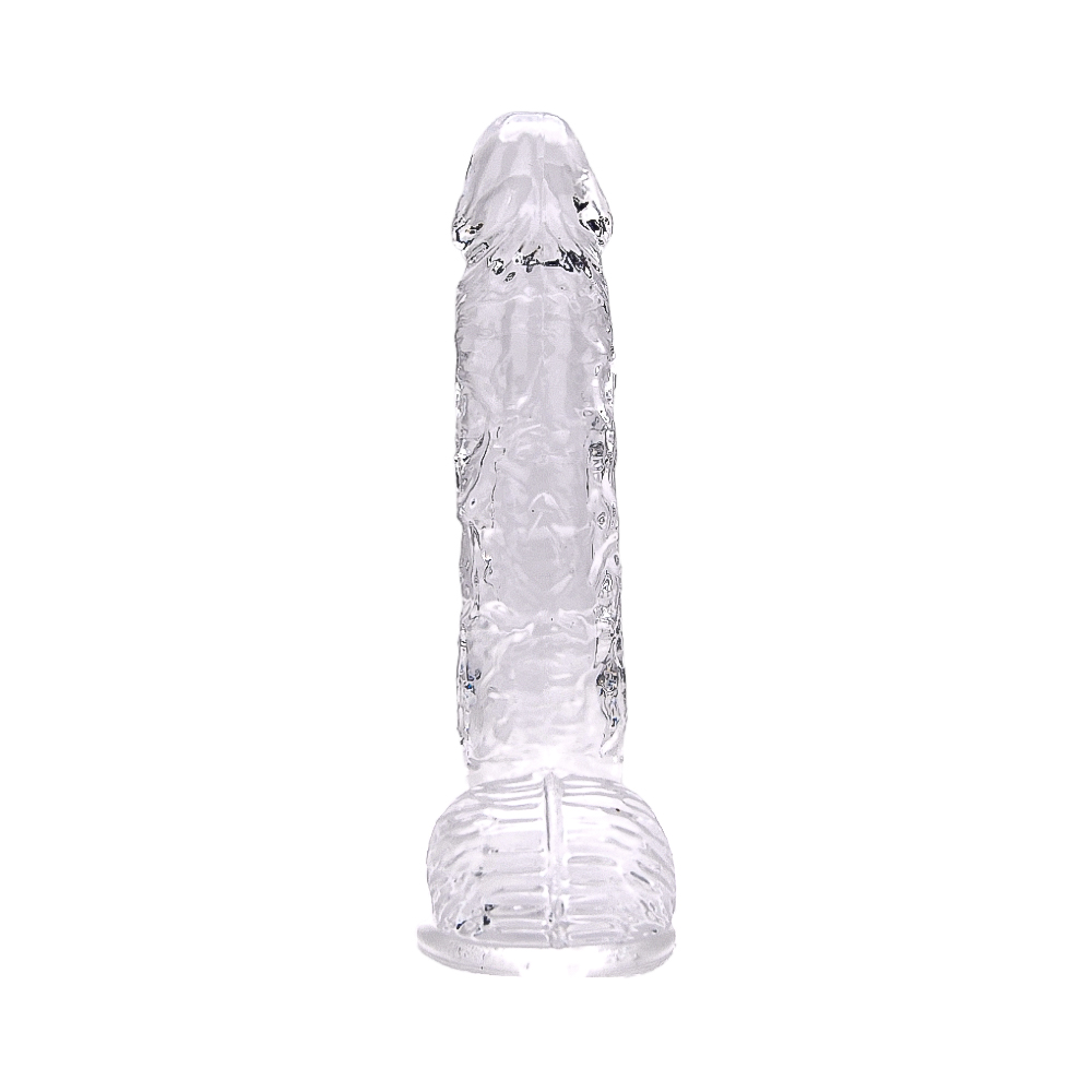 Dildo transparent cu testicule, 24cm, Loving Joy - imagine 5