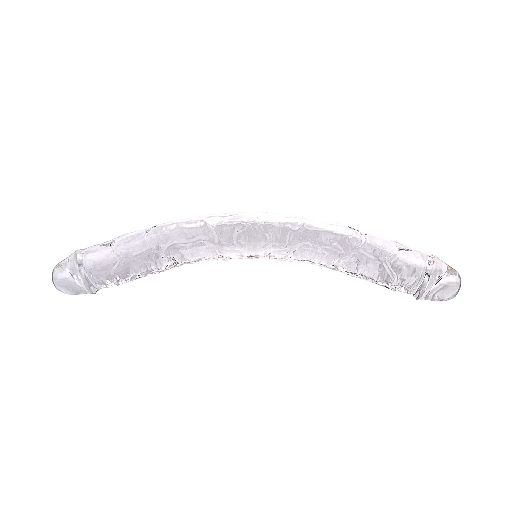 Dildo dublu transparent, 38cm, Loving Joy - imagine 4