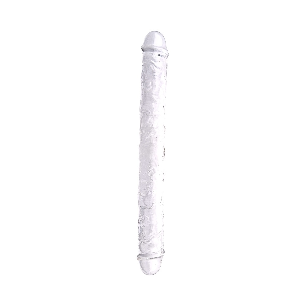 Dildo dublu transparent, 38cm, Loving Joy