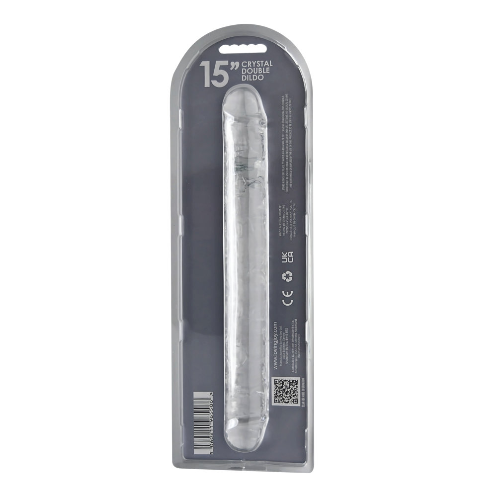 Dildo dublu transparent, 38cm, Loving Joy - imagine 6