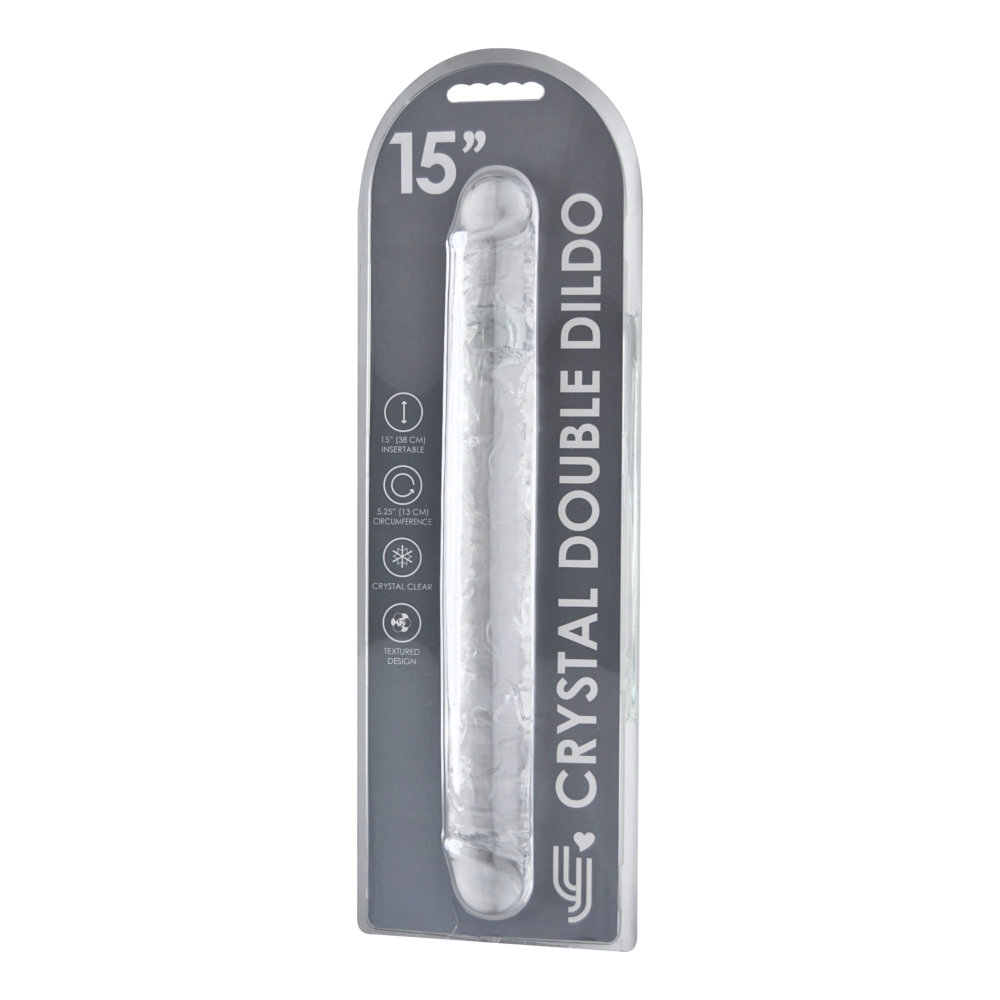 Dildo dublu transparent, 38cm, Loving Joy - imagine 5