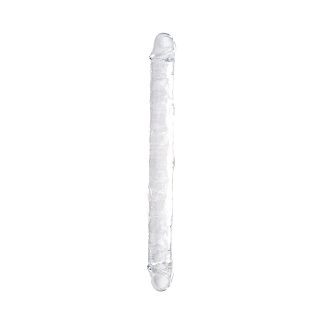 Dildo dublu transparent, 45,5cm, Loving Joy