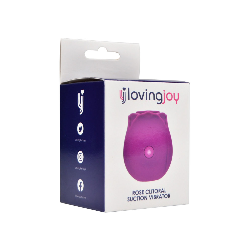 Vibrator cu sucțiune Rose Toy, mov, Loving Joy - imagine 7