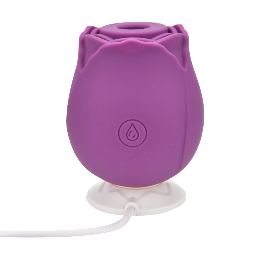 Vibrator cu sucțiune Rose Toy, mov, Loving Joy - imagine 4