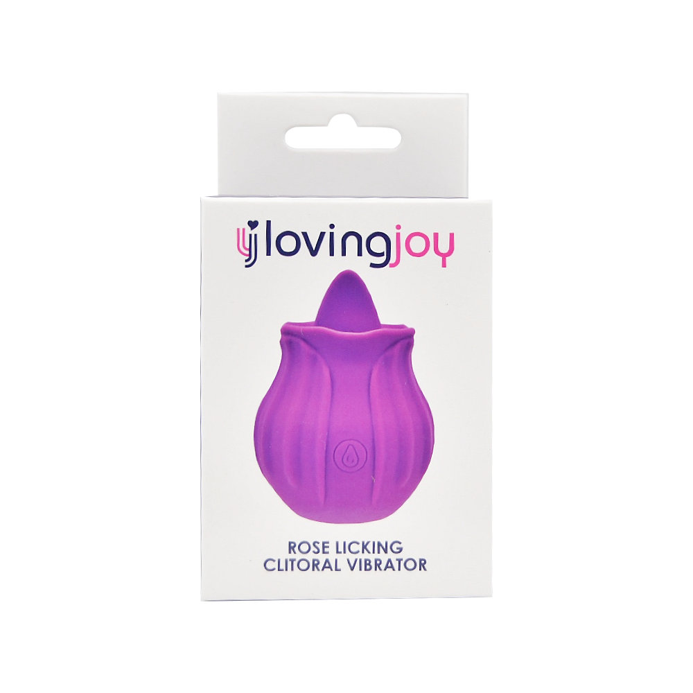 Vibrator cu limbă Rose Licking, mov, Loving Joy - imagine 6