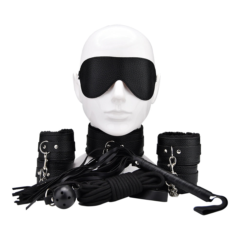 Set bondage pentru începători, negru, 8 piese, Bound to Play