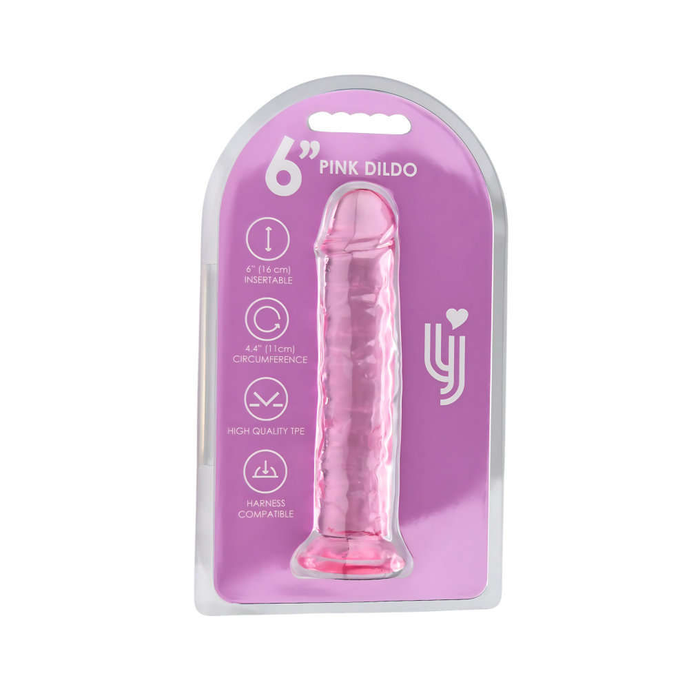 Dildo cu ventuză, 18cm, roz, Loving Joy - imagine 5