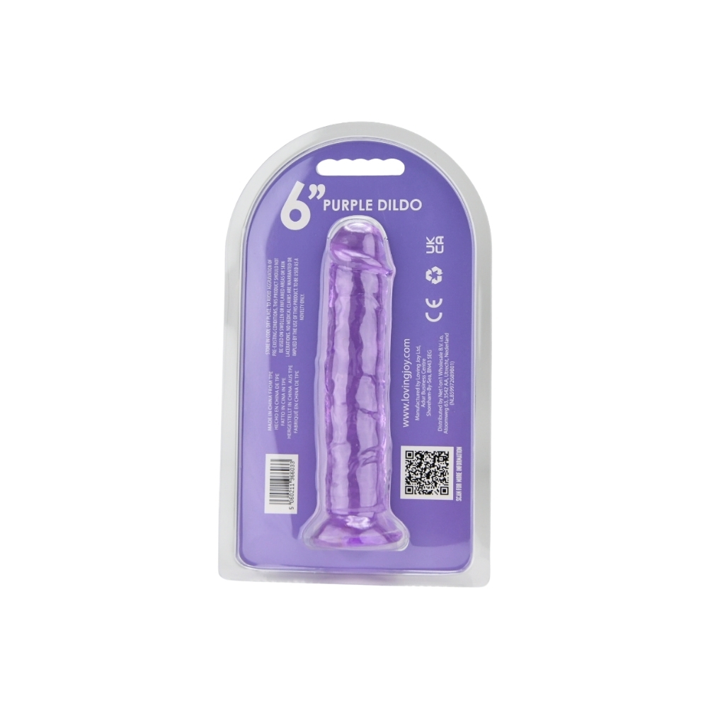 Dildo cu ventuză, 18cm, mov, Loving Joy - imagine 6