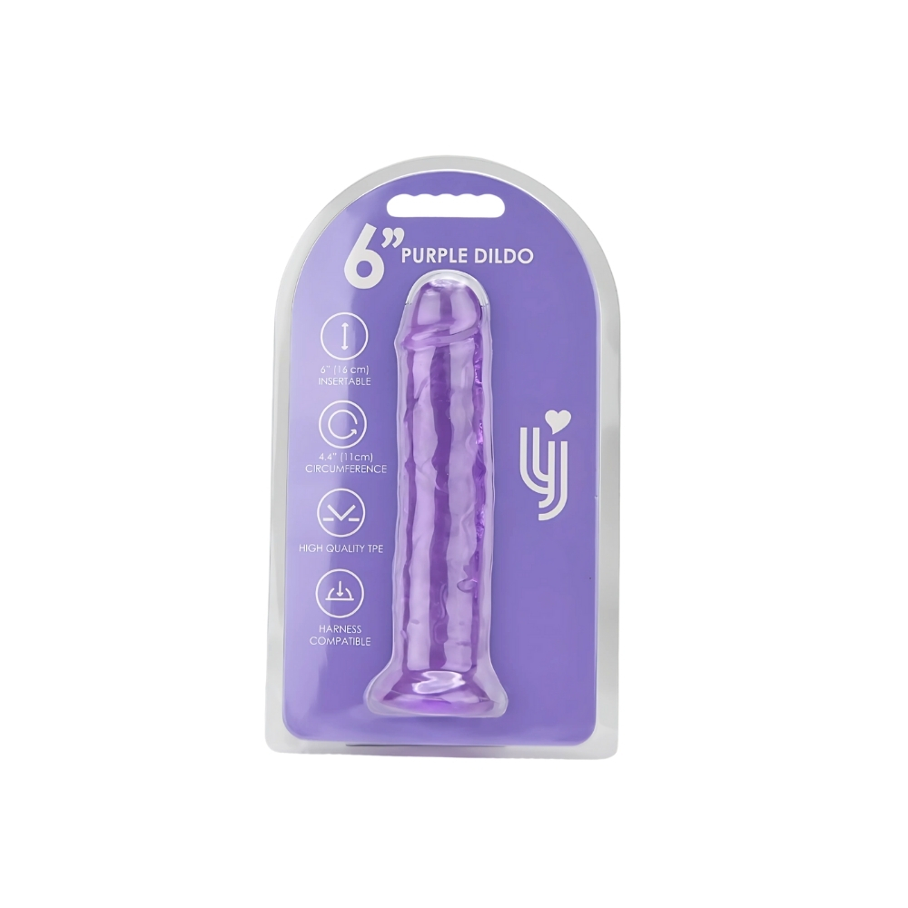 Dildo cu ventuză, 18cm, mov, Loving Joy - imagine 5