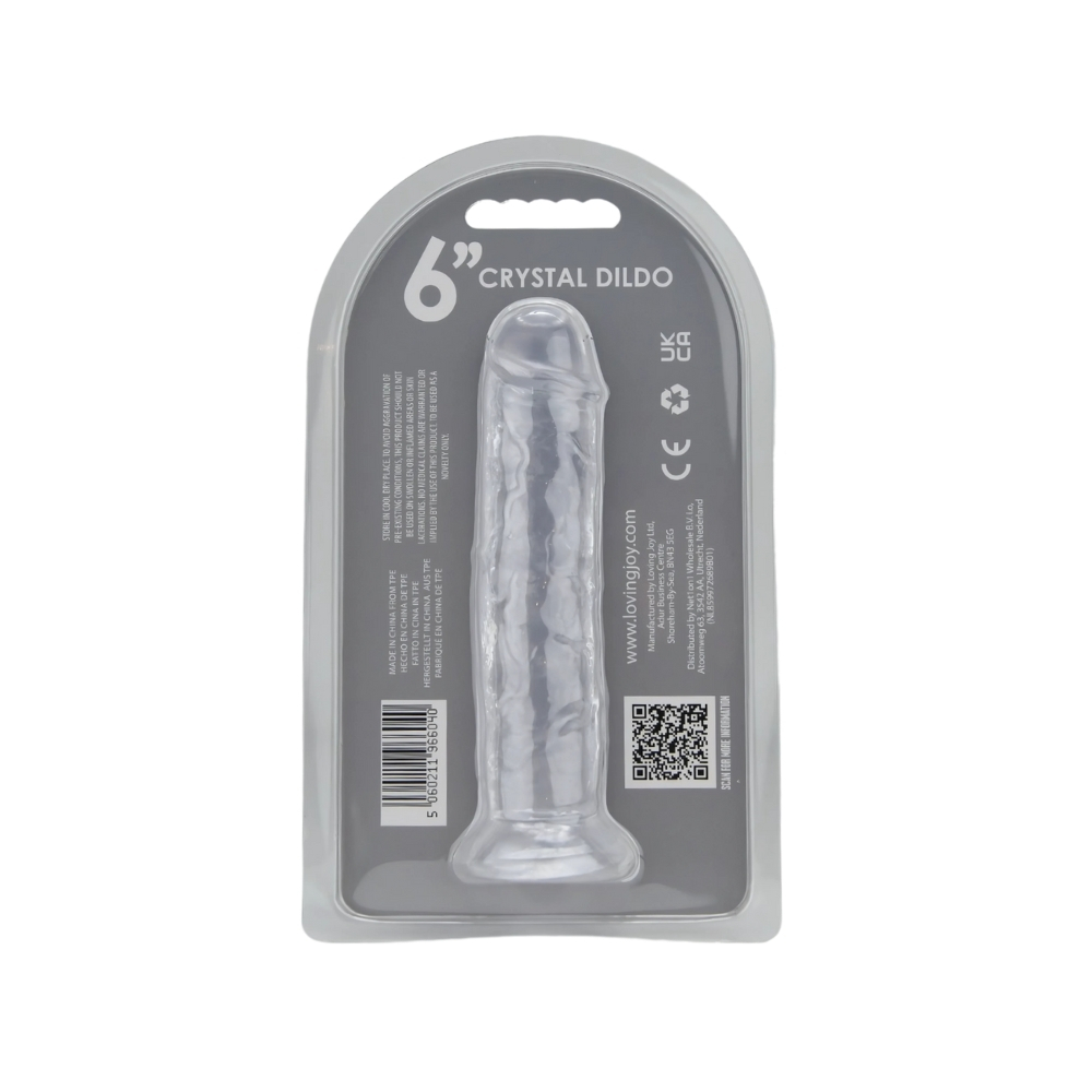 Dildo cu ventuză, 18cm, transparent, Loving Joy - imagine 6