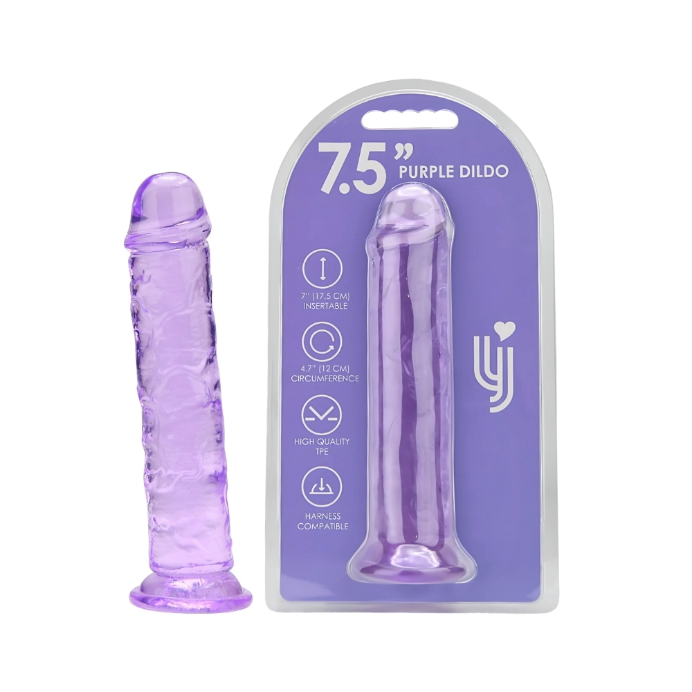 Dildo cu ventuză, 20cm, mov, Loving Joy - imagine 5