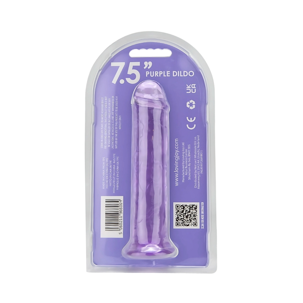 Dildo cu ventuză, 20cm, mov, Loving Joy - imagine 7