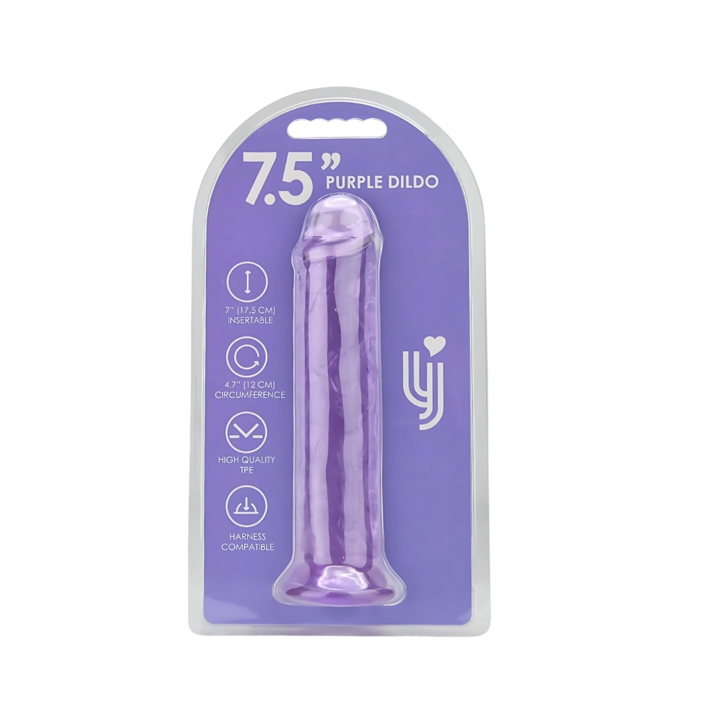 Dildo cu ventuză, 20cm, mov, Loving Joy - imagine 6