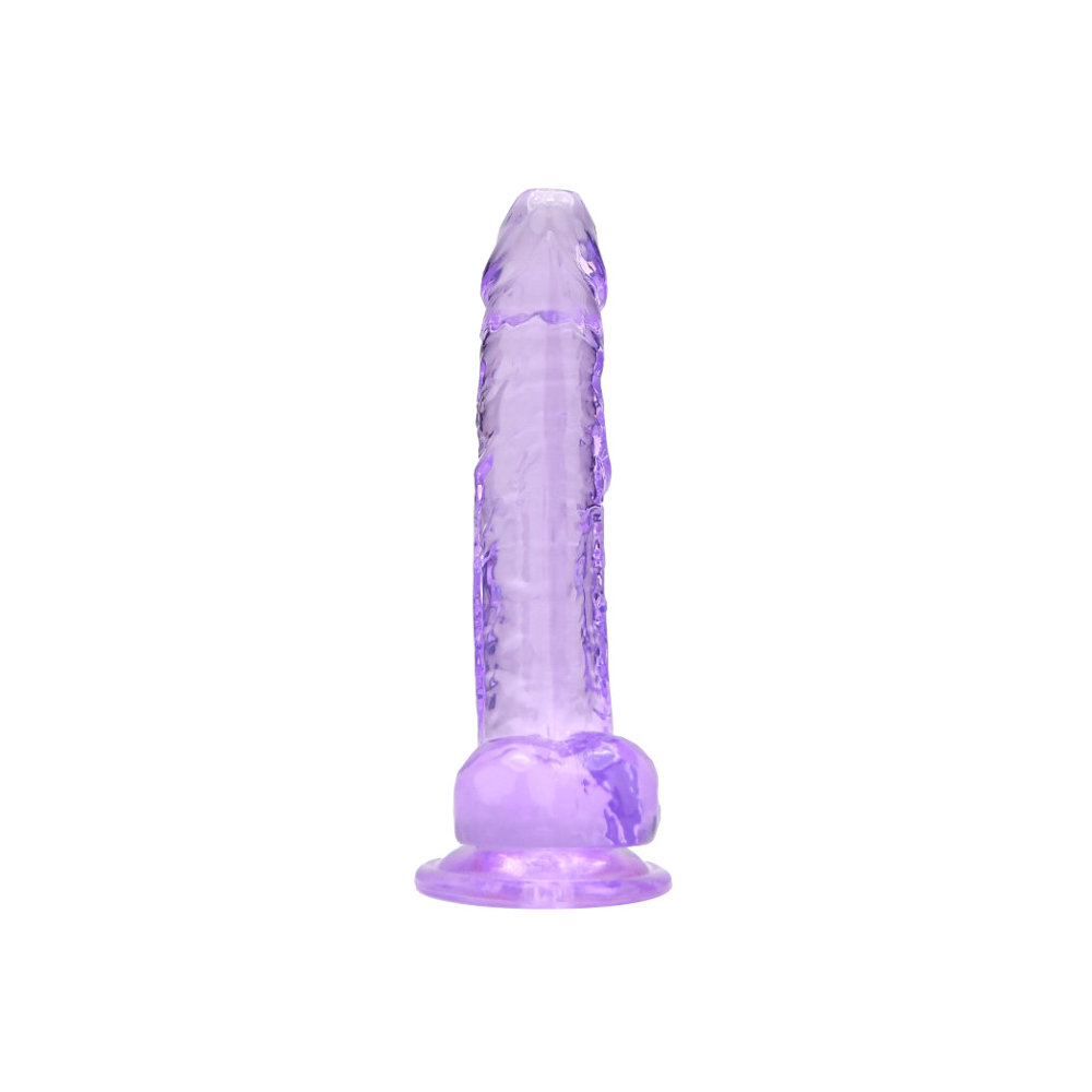 Dildo cu testicule, 19cm, mov, Loving Joy - imagine 2