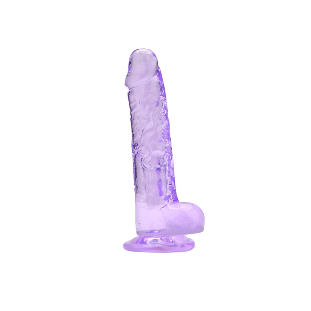 Dildo cu testicule, 19cm, mov, Loving Joy - imagine 3