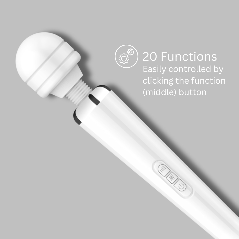 Vibrator wand magic reîncărcabil, alb, Loving Joy - imagine 3