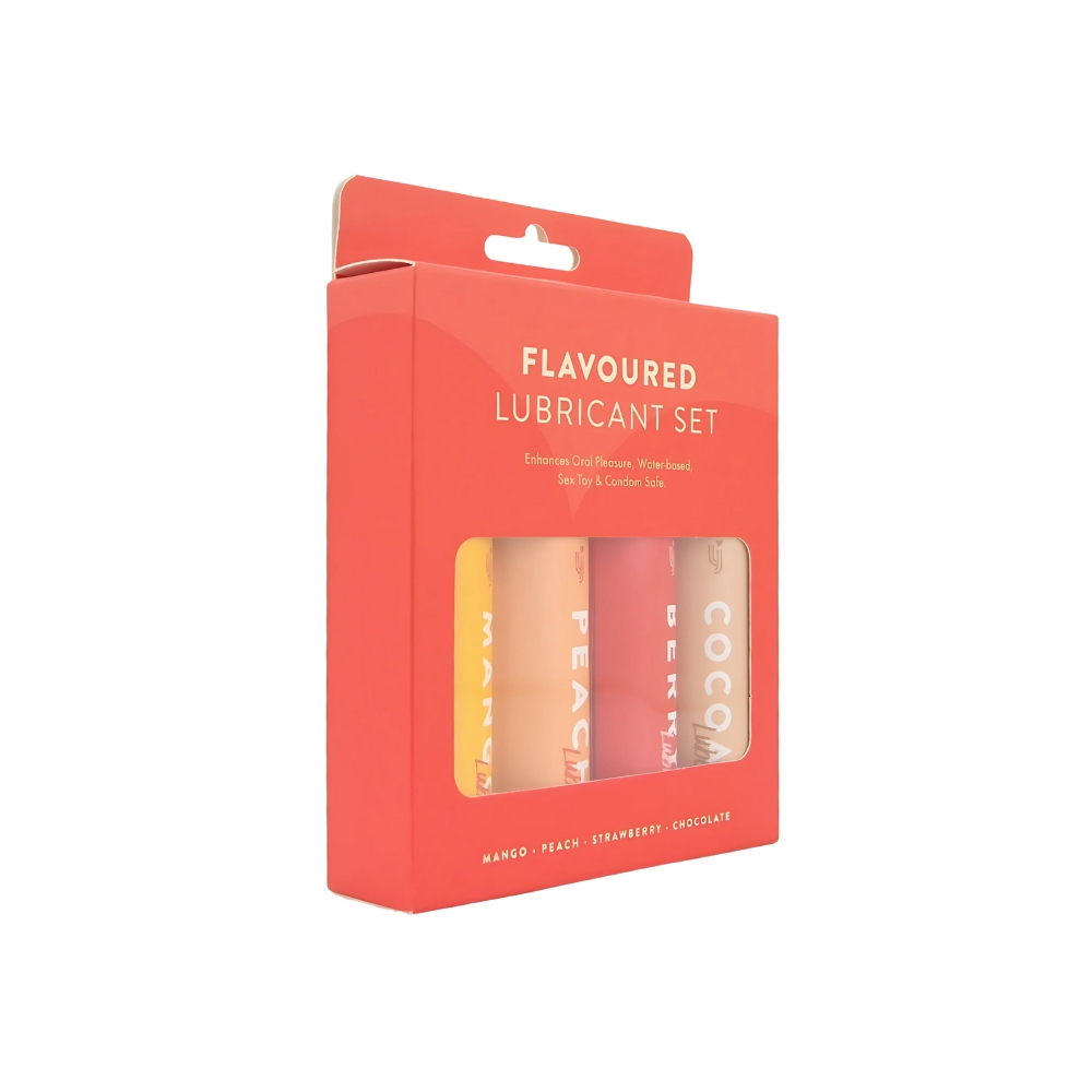 Set 4 lubrifianți aromați (mango, piersică, căpșuni, ciocolată), Loving Joy - imagine 3