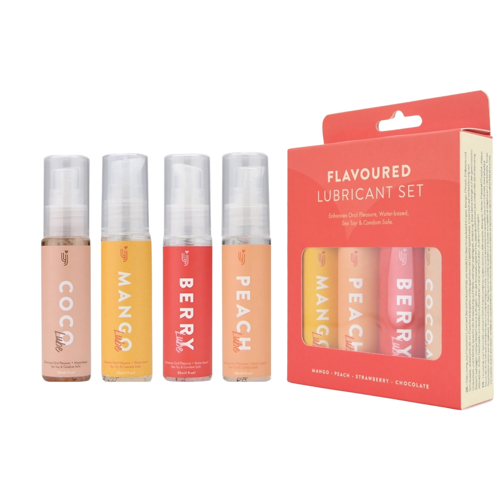 Set 4 lubrifianți aromați (mango, piersică, căpșuni, ciocolată), Loving Joy - imagine 5