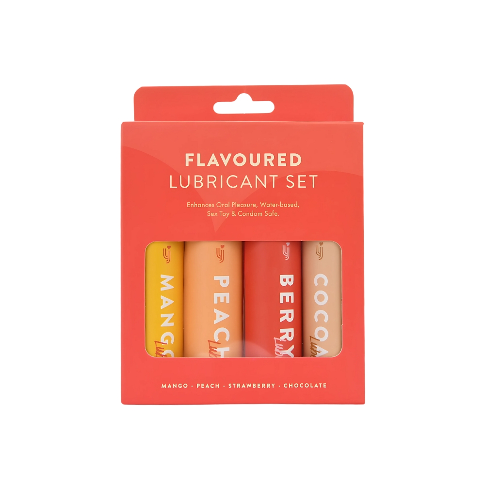 Set 4 lubrifianți aromați (mango, piersică, căpșuni, ciocolată), Loving Joy - imagine 2